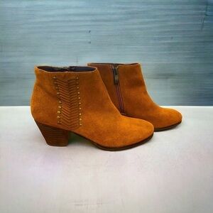 Franco Fortini size 6 Nicolette Brown suede leather side zip Boho Ankle Booties